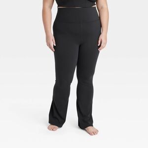 all in motion Black High-Waist Flared Workout Pants w/ Pockets